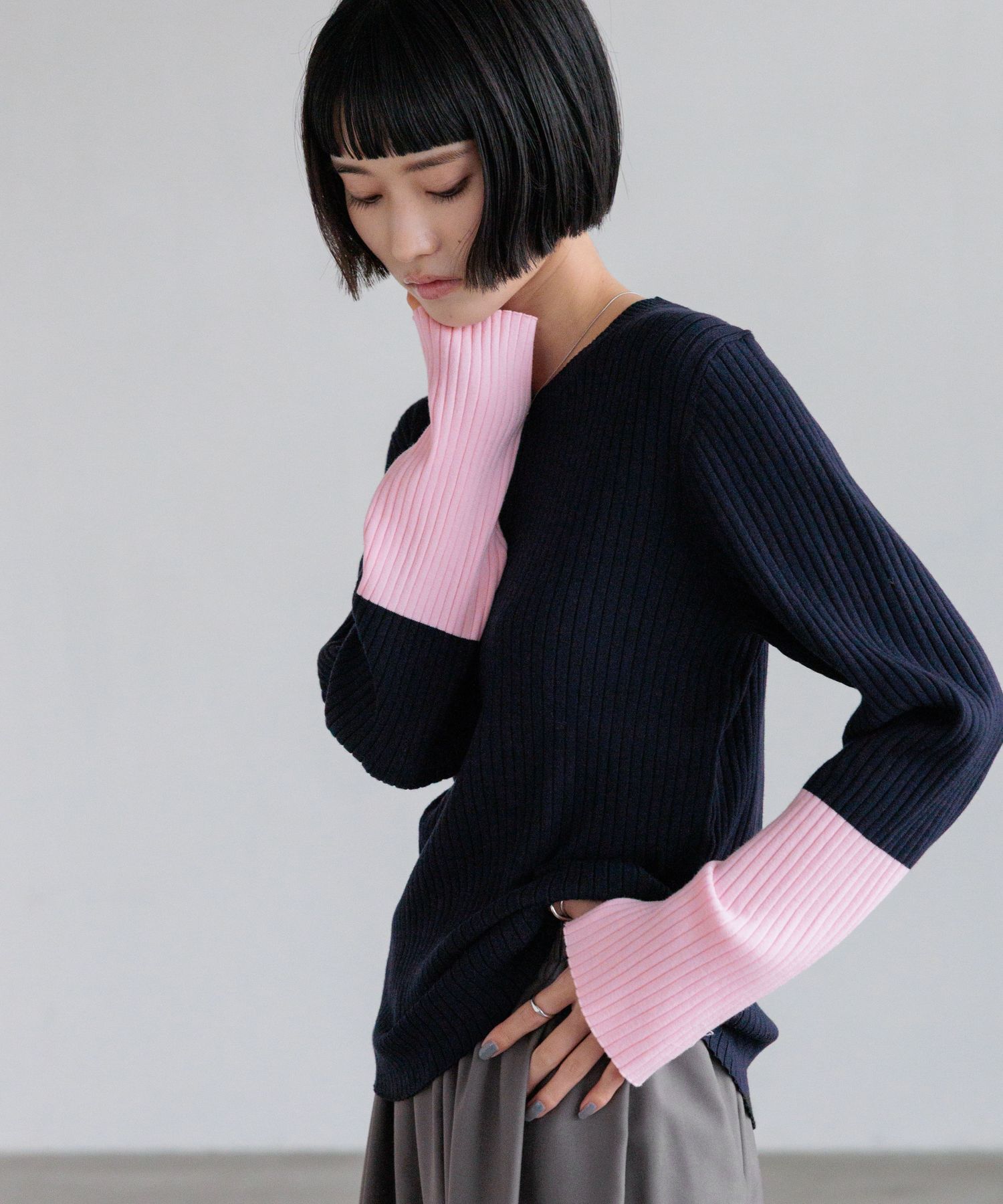 LOWRYS FARM「１２ＧハイショクスリーブＬＳ」|ニット・セーター|