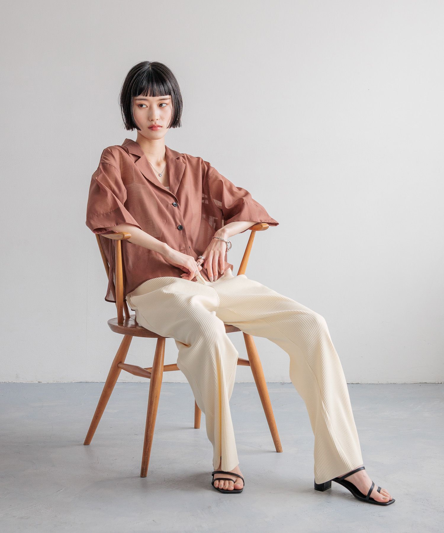 LOWRYS FARM「シアーカイキンショートＳＳ」|シャツ・ブラウス|