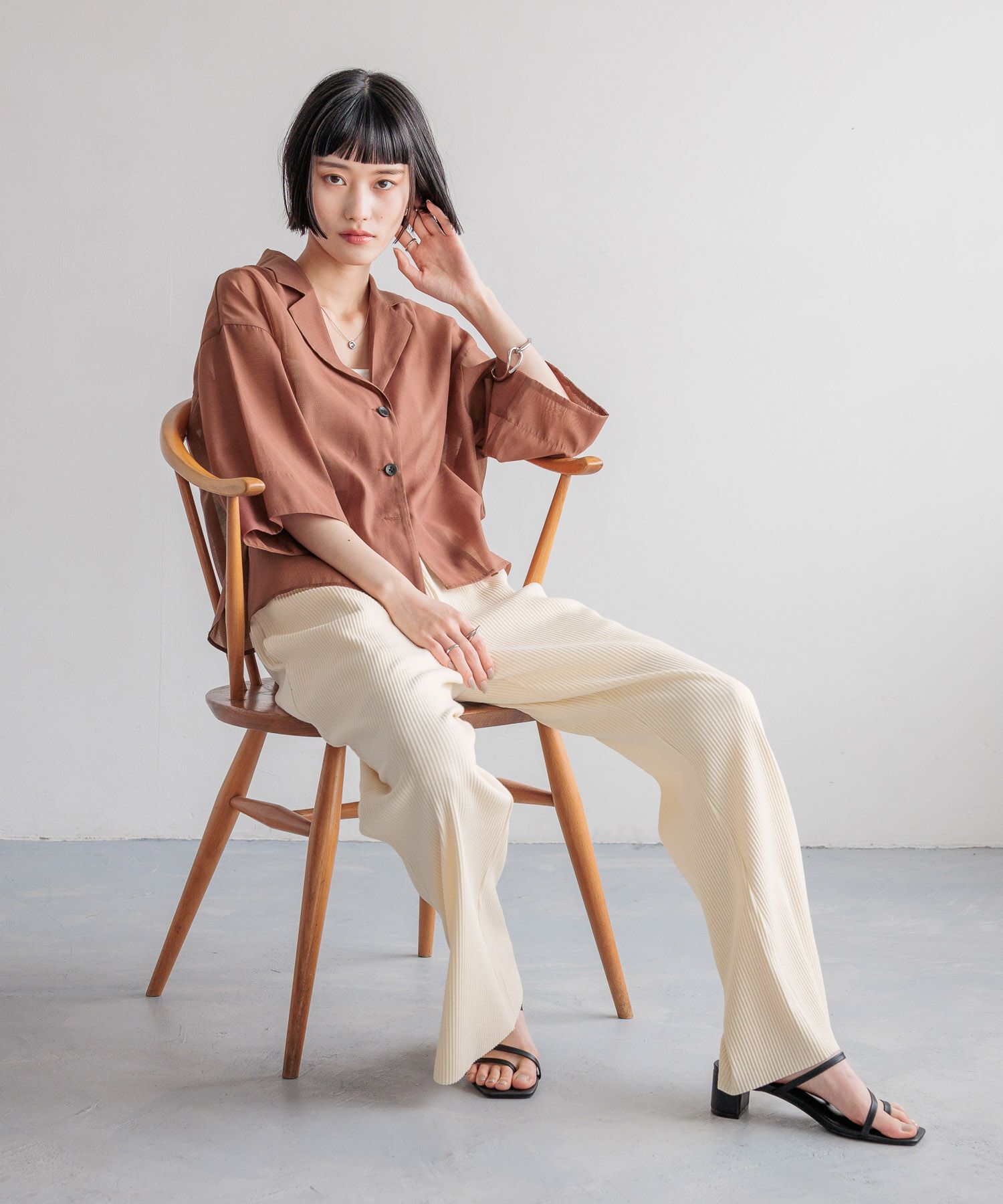 LOWRYS FARM「シアーカイキンショートＳＳ」|シャツ・ブラウス|