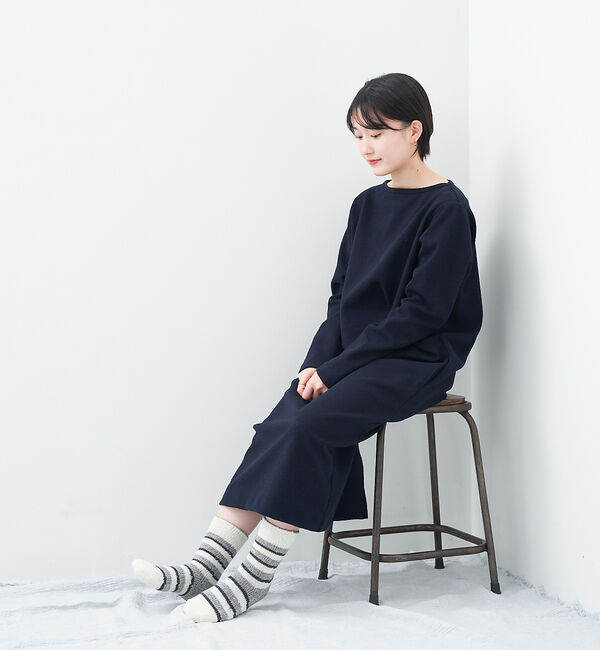 collex「【ecuvo,】別注 ボーダーWソックス」|ソックス|