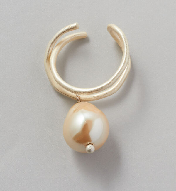 collex「【Ljud/ユード】ガラスドロップパールクロス 2WAYイヤーカフ」|イヤリング|シルバー