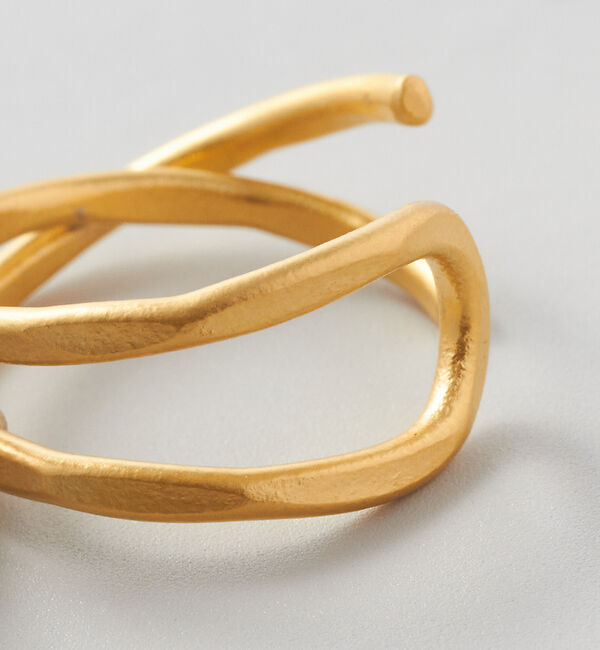 collex「【Ljud/ユード】ガラスドロップパールクロス 2WAYイヤーカフ」|イヤリング|