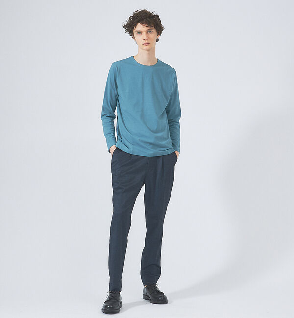 ABAHOUSE「【ノンストレス】定番 / COTTON LYCRA 圧着 クルーネック 長袖 T」|Tシャツ・カットソー|