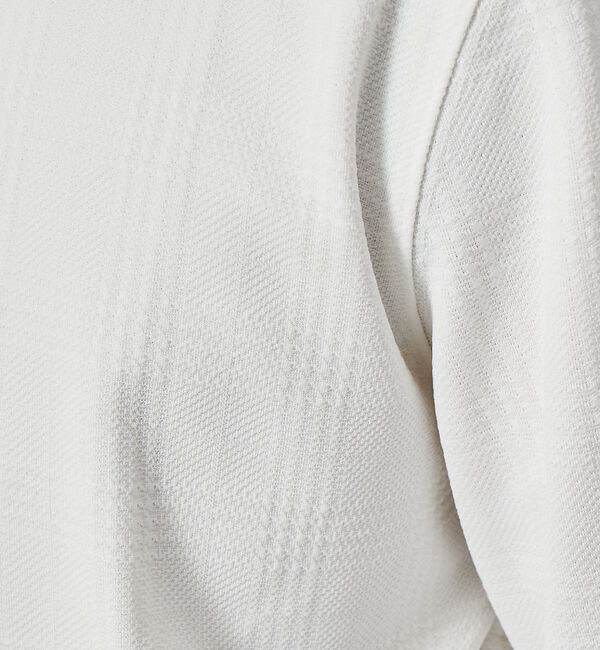 ABAHOUSE「【チェック柄】ジャガード クルーネック 長袖 Tシャツ」|Tシャツ・カットソー|