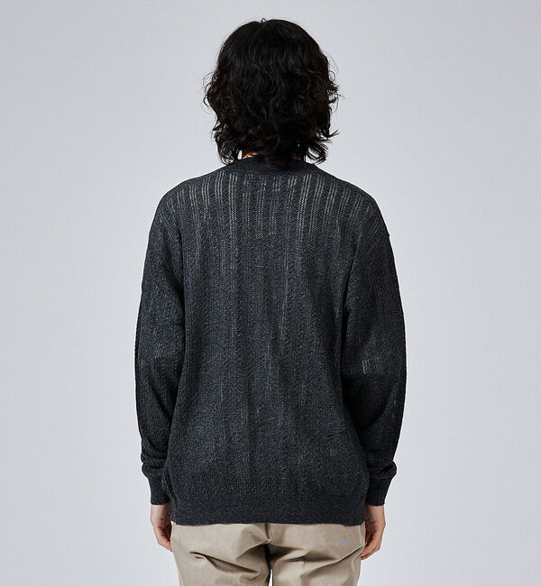 ABAHOUSE「【レース編み】ボタンレスカーディガン/ シアーカーディガン」|カーディガン|