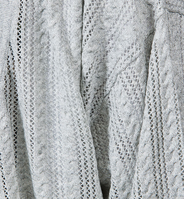 ABAHOUSE「【レース編み】ボタンレスカーディガン/ シアーカーディガン」|カーディガン|