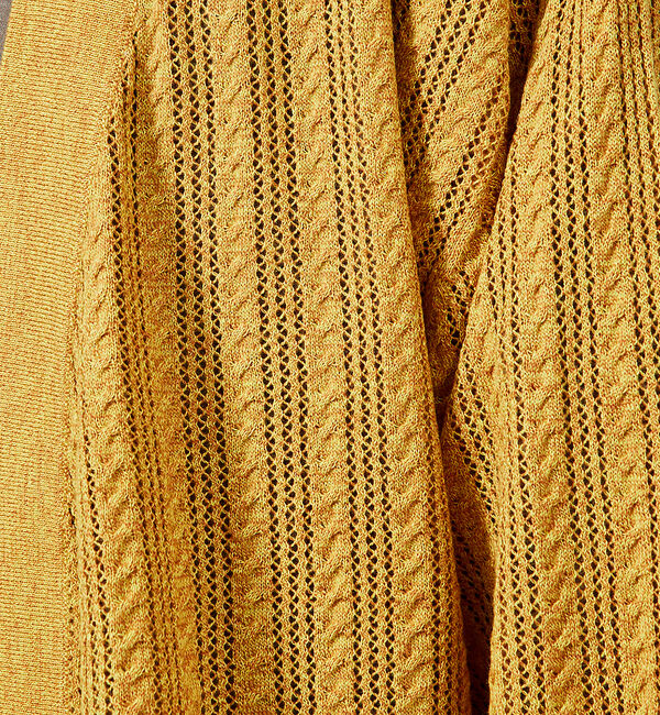 ABAHOUSE「【レース編み】ボタンレスカーディガン/ シアーカーディガン」|カーディガン|