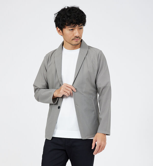 ABAHOUSE「ハニカムメッシュ　ショールブルゾン」|ブルゾン・スタジャン|モカ