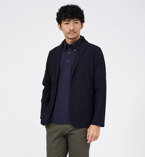 ABAHOUSE「ハニカムメッシュ　ショールブルゾン」|ブルゾン・スタジャン|