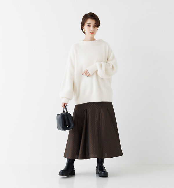 Rouge vif「キルトジャガード フレアスカート」|スカート|