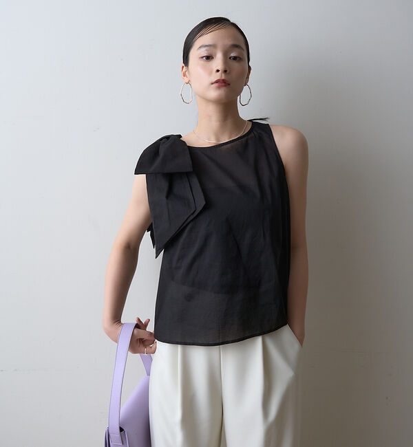 Rouge vif「【一部店舗限定】ショルダービッグリボンブラウス」|シャツ・ブラウス|