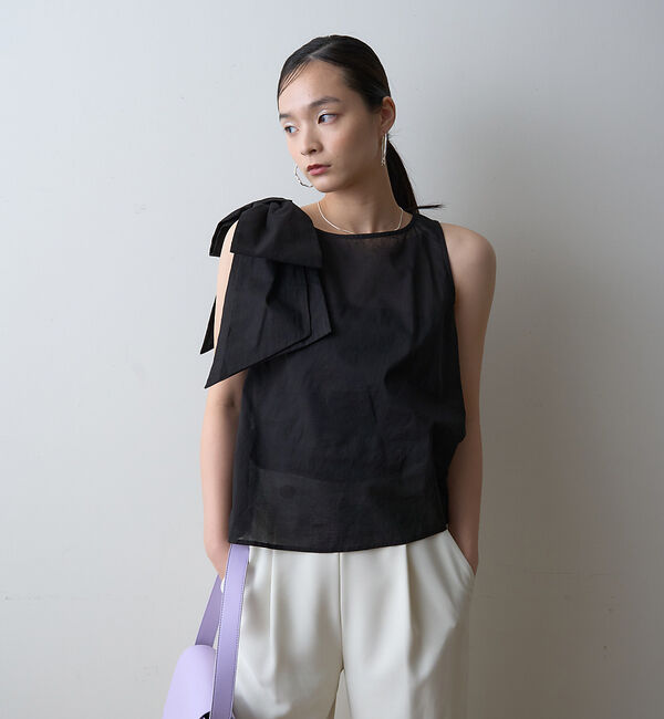 Rouge vif「【一部店舗限定】ショルダービッグリボンブラウス」|シャツ・ブラウス|