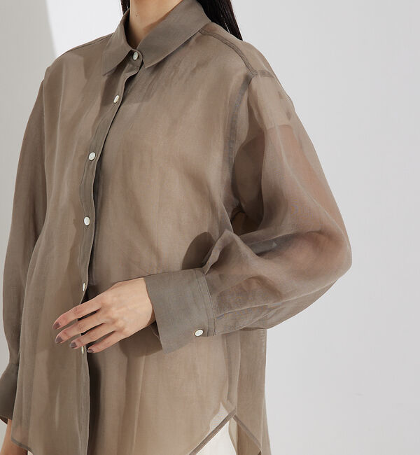qualite「ソフトオーガンジーシアーシャツ」|シャツ・ブラウス|