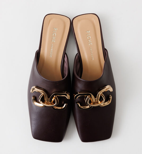 AU BANNISTER「【WEB限定】メタルモチーフワイドスクエアミュール」|その他|