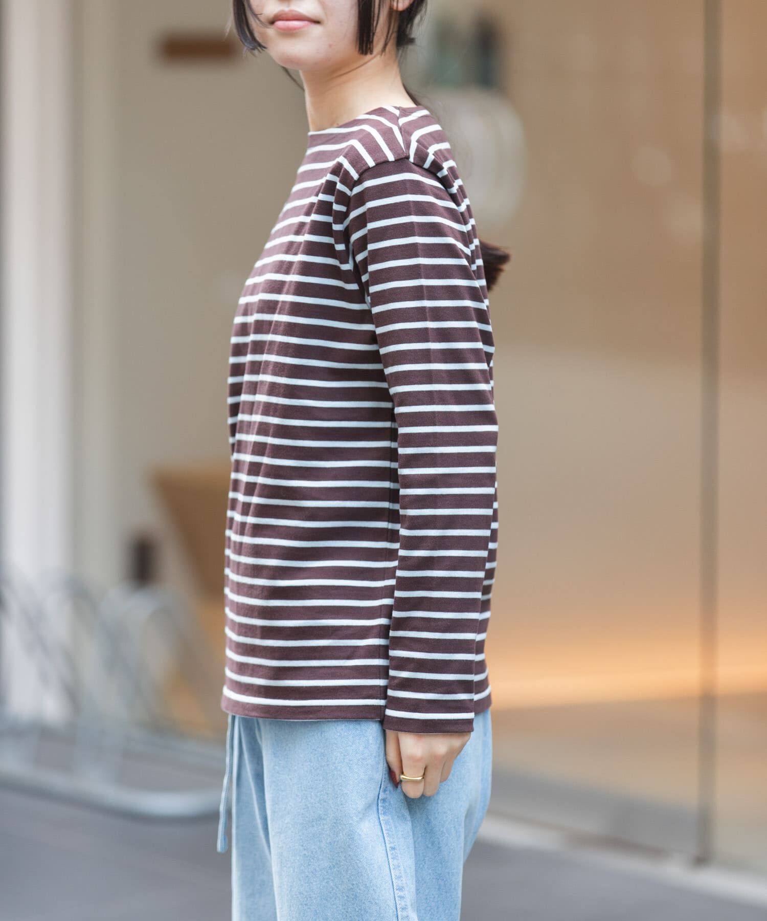 URBAN RESEARCH DOORS「FORK&SPOON　ボートネックボーダー」|Tシャツ・カットソー|