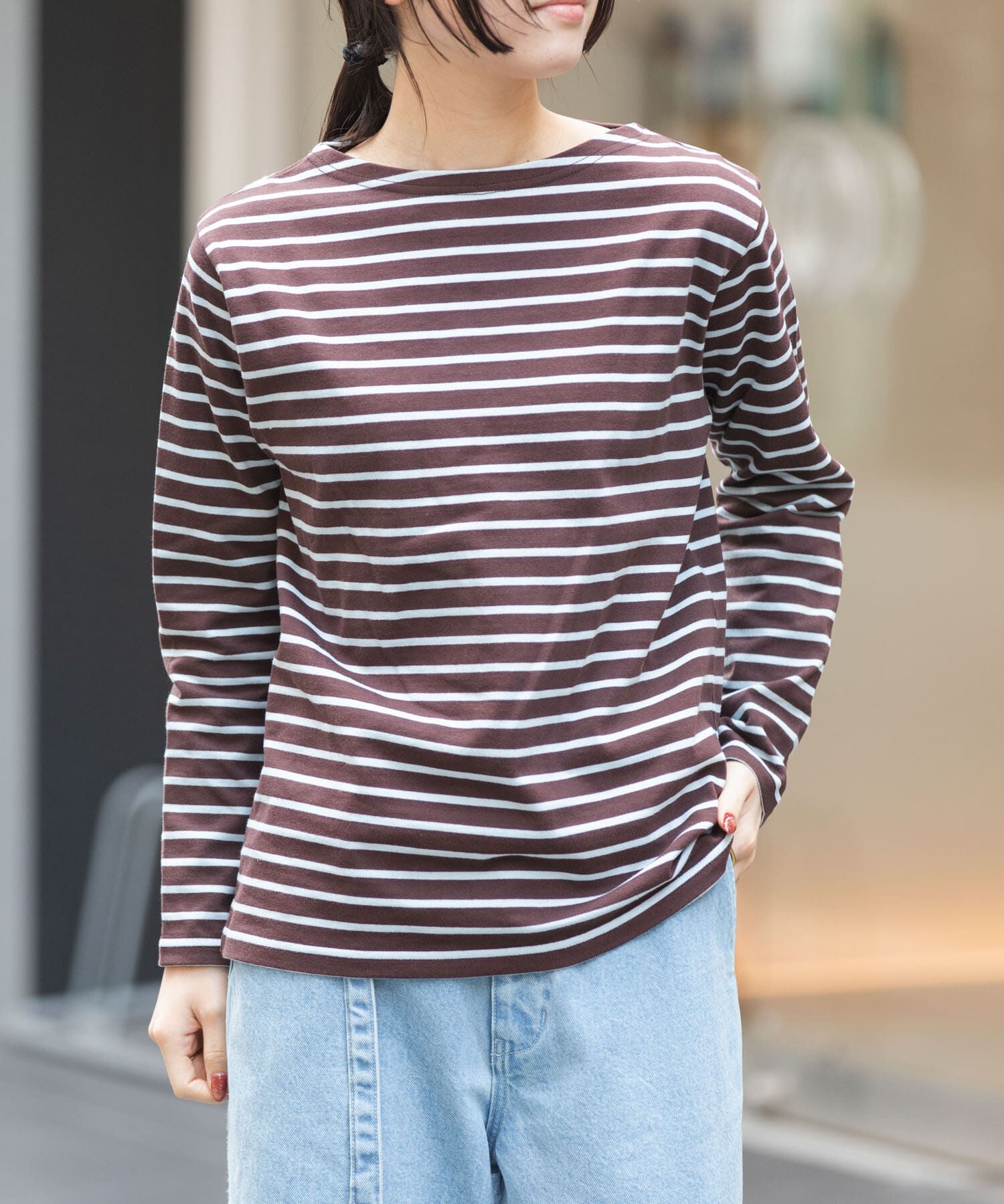 URBAN RESEARCH DOORS「FORK&SPOON　ボートネックボーダー」|Tシャツ・カットソー|