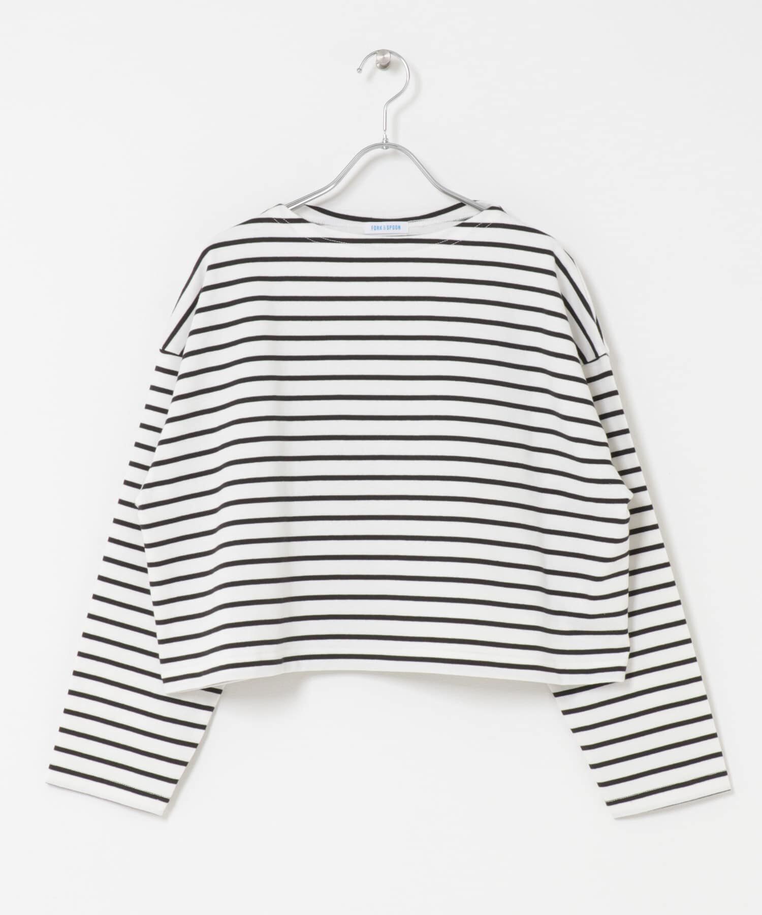 URBAN RESEARCH DOORS「FORK&SPOON　クロップドボートネックボーダー」|Tシャツ・カットソー|