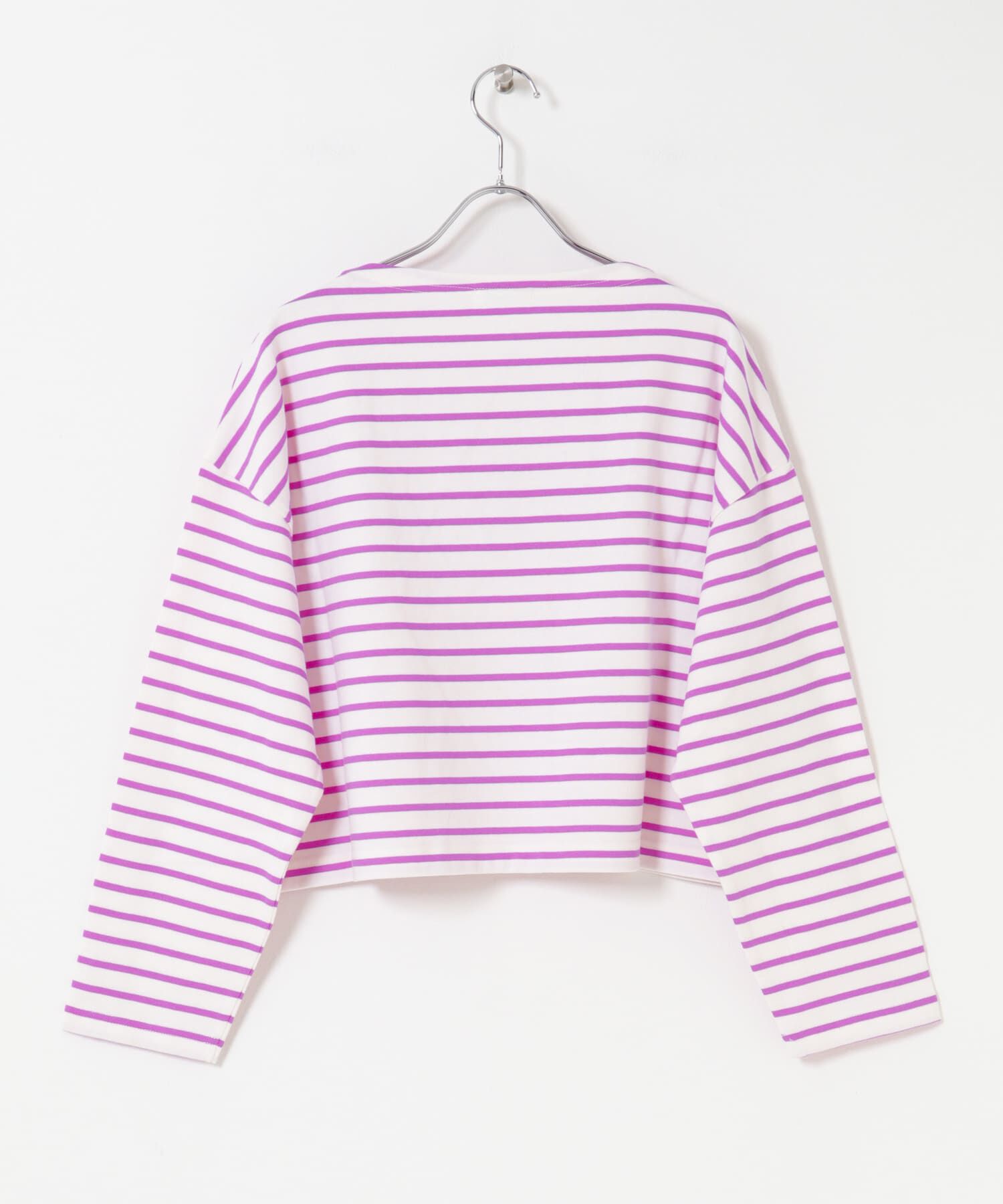 URBAN RESEARCH DOORS「FORK&SPOON　クロップドボートネックボーダー」|Tシャツ・カットソー|