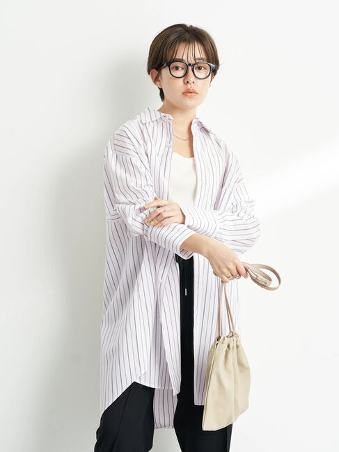 earth music&ecology「ストライプオーバーシャツ」|シャツ・ブラウス|