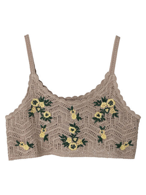 earth music&ecology「フラワー刺繍ビスチェ」|ベスト・ジレ|