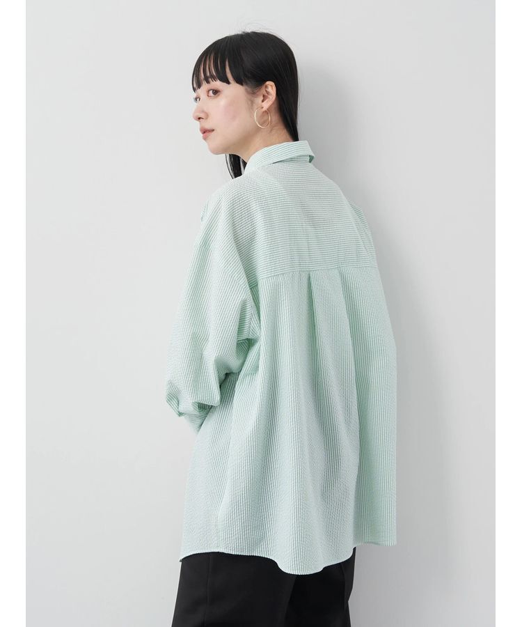 earth music&ecology「サッカーストライプボーイズライクシャツ」|シャツ・ブラウス|