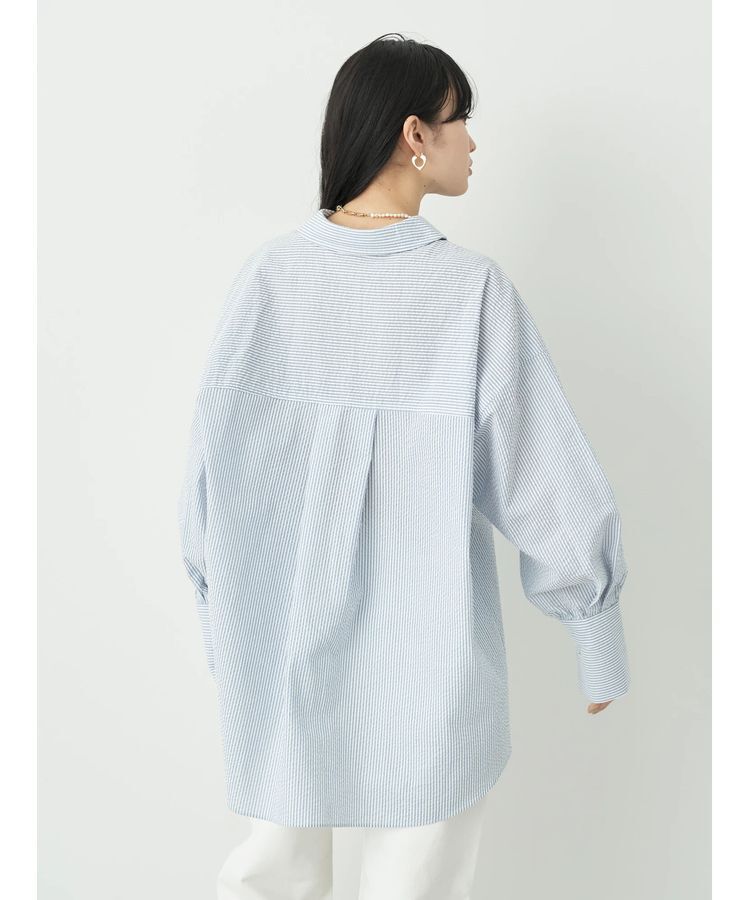 earth music&ecology「サッカーストライプボーイズライクシャツ」|シャツ・ブラウス|