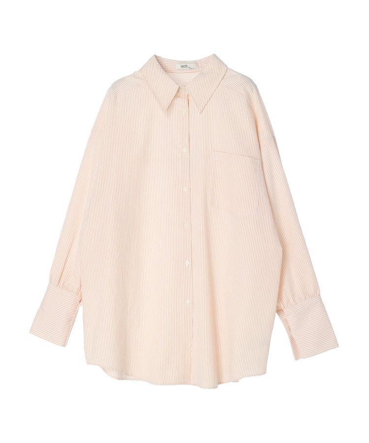 earth music&ecology「サッカーストライプボーイズライクシャツ」|シャツ・ブラウス|