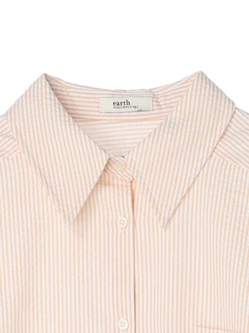 earth music&ecology「サッカーストライプボーイズライクシャツ」|シャツ・ブラウス|