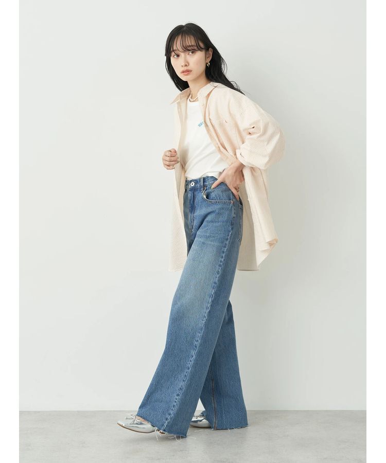 earth music&ecology「サッカーストライプボーイズライクシャツ」|シャツ・ブラウス|