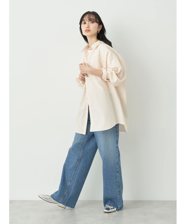 earth music&ecology「サッカーストライプボーイズライクシャツ」|シャツ・ブラウス|