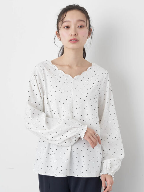 earth music&ecology「スカラップブラウス」|シャツ・ブラウス|