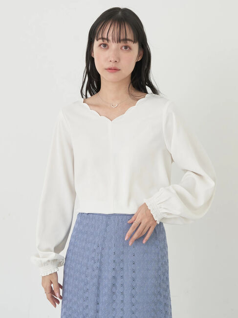 earth music&ecology「スカラップブラウス」|シャツ・ブラウス|