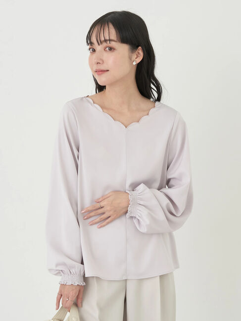 earth music&ecology「スカラップブラウス」|シャツ・ブラウス|