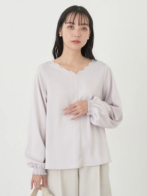 earth music&ecology「スカラップブラウス」|シャツ・ブラウス|Pink