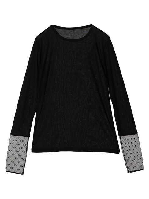 earth music&ecology「チュールビジュープルオーバー」|Tシャツ・カットソー|