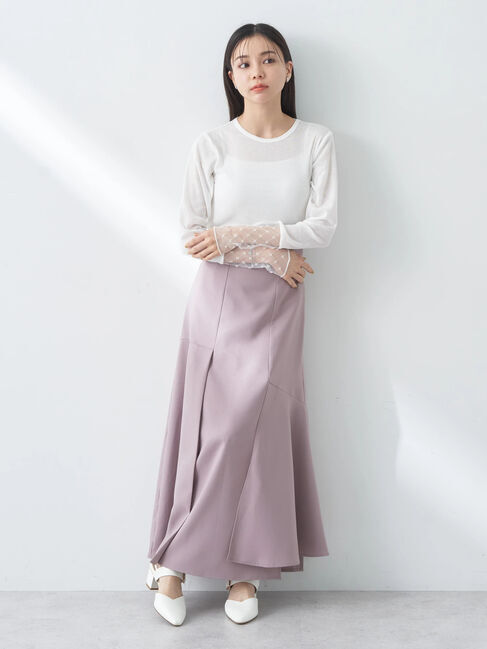 earth music&ecology「チュールビジュープルオーバー」|Tシャツ・カットソー|