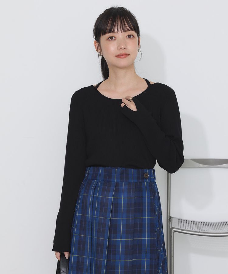 earth music&ecology「ホルターネックプルオーバー」|ニット・セーター|Black