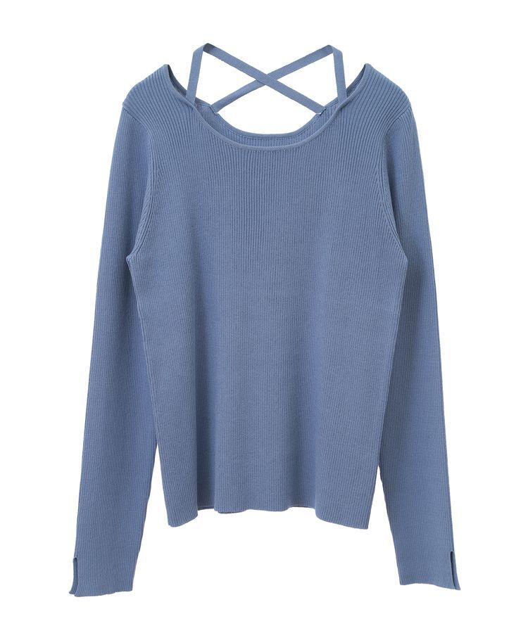 earth music&ecology「ホルターネックプルオーバー」|ニット・セーター|Blue
