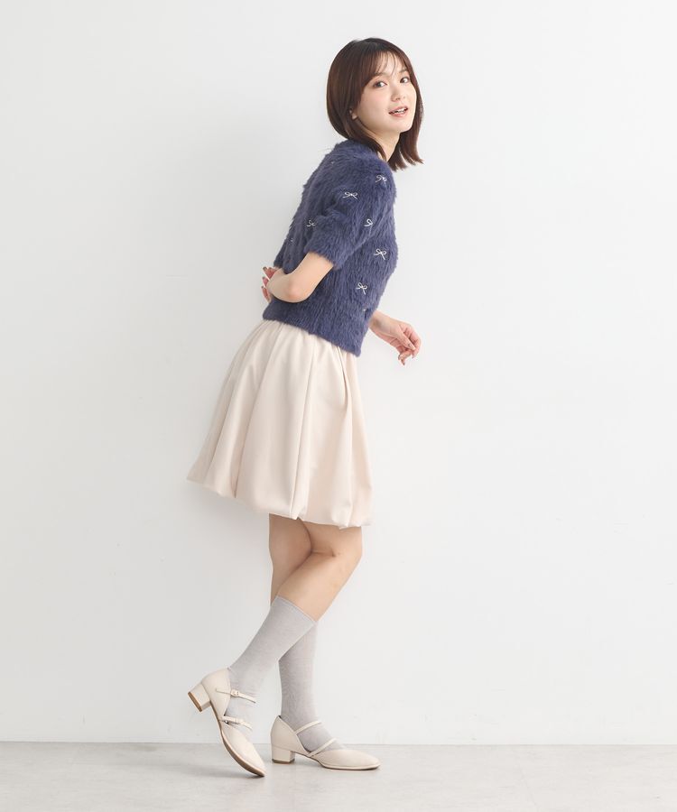 earth music&ecology「リボン刺繍フェザーニットプルオーバー」|ニット・セーター|