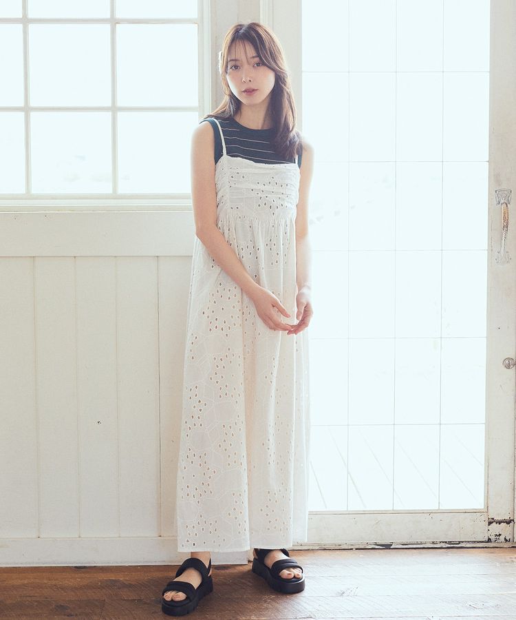 earth music&ecology「シフリー刺繍キャミワンピース」|ワンピース|