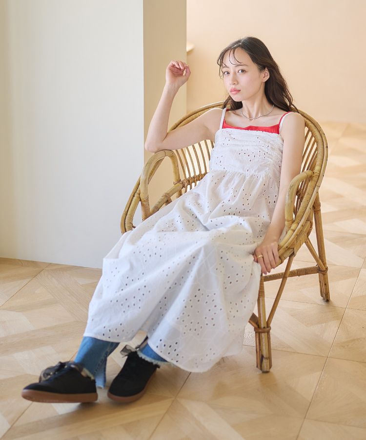 earth music&ecology「シフリー刺繍キャミワンピース」|ワンピース|