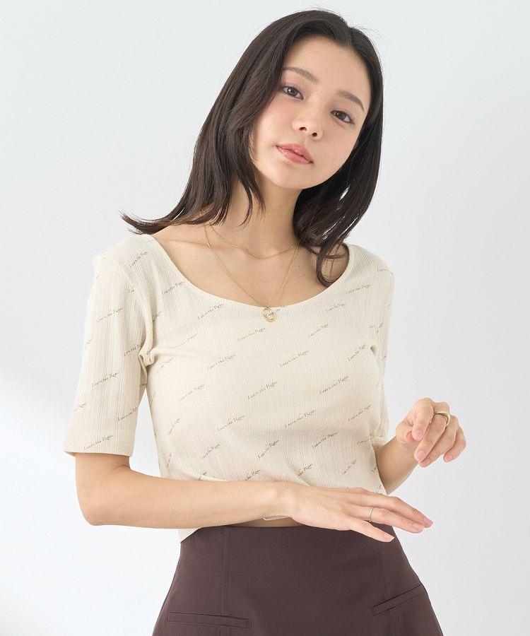 earth music&ecology「メッセージロゴコンパクトプルオーバー」|Tシャツ・カットソー|Ecru