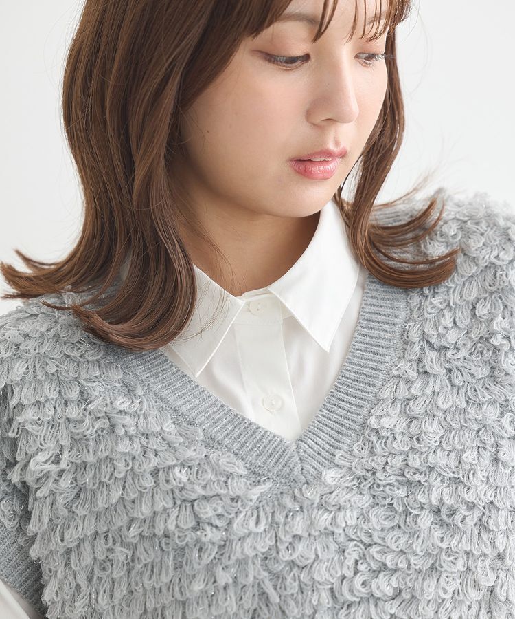 earth music&ecology「ループ編みベスト」|ベスト・ジレ|