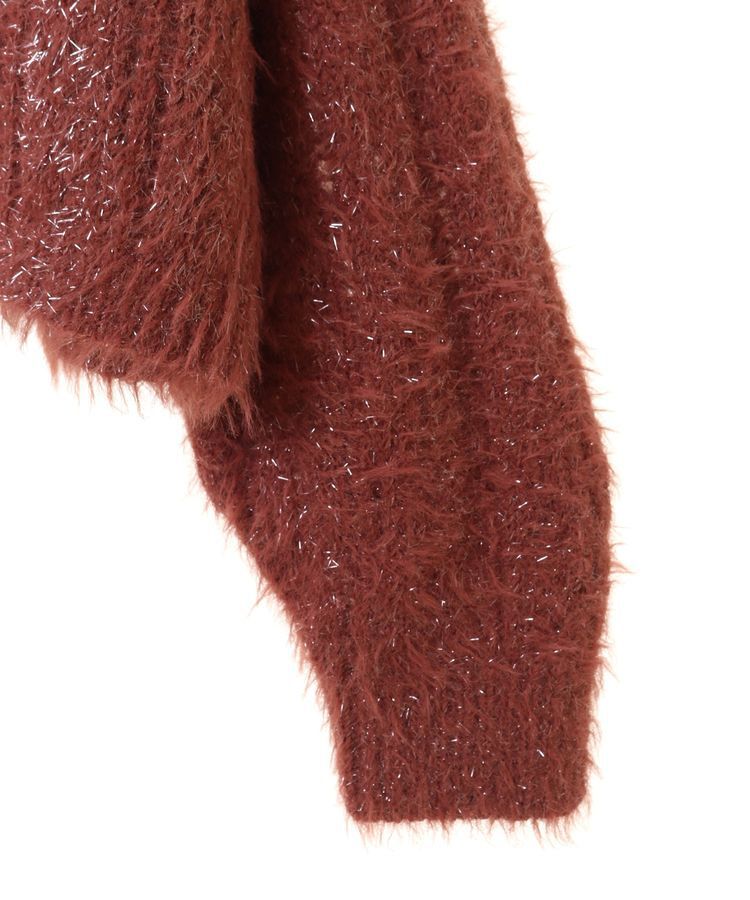 earth music&ecology「フェザーラメフロントリボンニットカーディガン」|カーディガン|