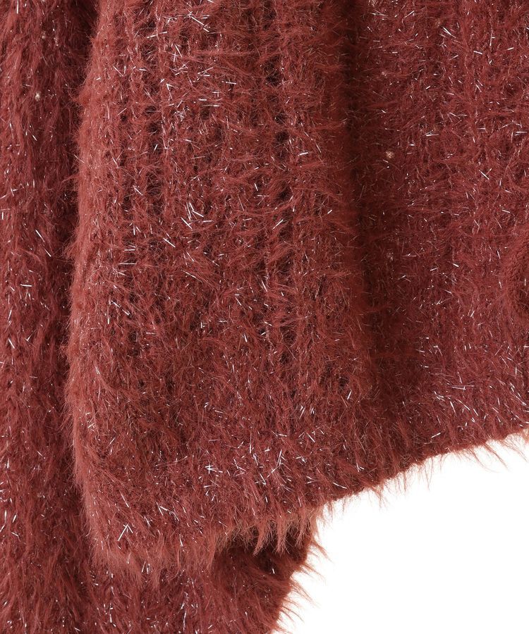 earth music&ecology「フェザーラメフロントリボンニットカーディガン」|カーディガン|