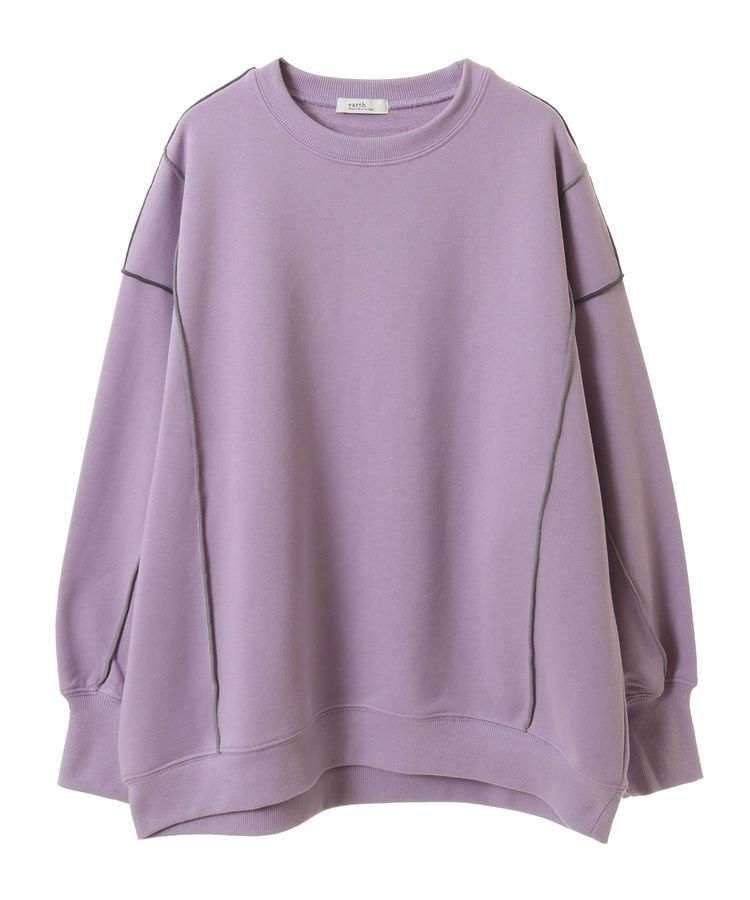 earth music&ecology「配色ルーズチュニック」|スウェット・ジャージ|