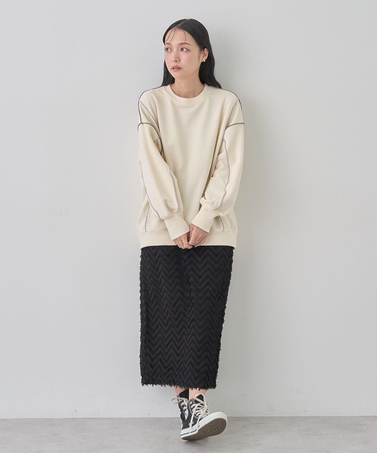 earth music&ecology「配色ルーズチュニック」|スウェット・ジャージ|