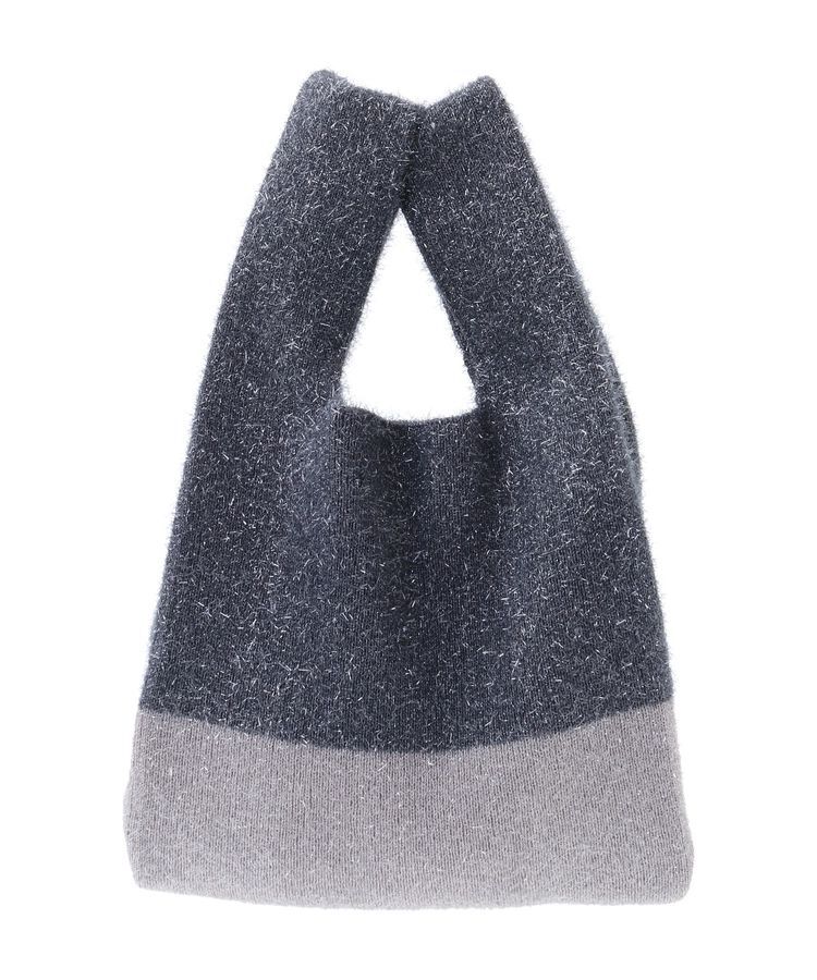 earth music&ecology「バイカラーキラキラニットハンドバッグ」|ハンドバッグ|