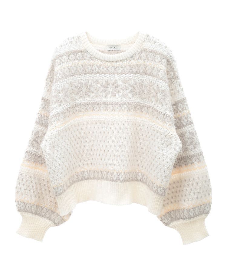 earth music&ecology「フェザーヤーンノルディックプルオーバー」|ニット・セーター|