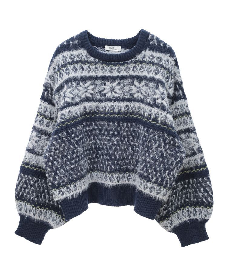 earth music&ecology「フェザーヤーンノルディックプルオーバー」|ニット・セーター|